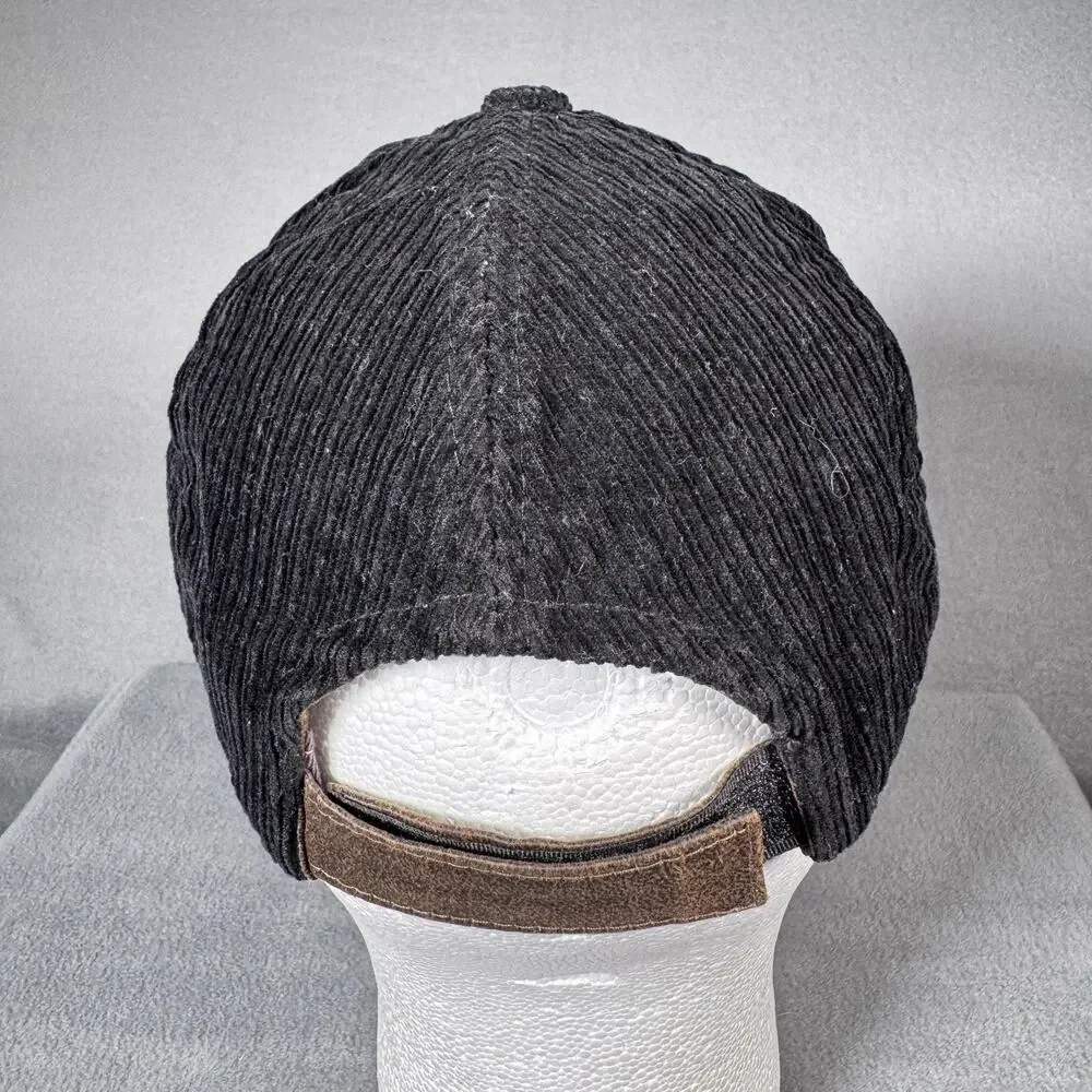 Stetson Hat Cap Strap Back One Size Mens Black Brown Corduroy Distressed Bill‎